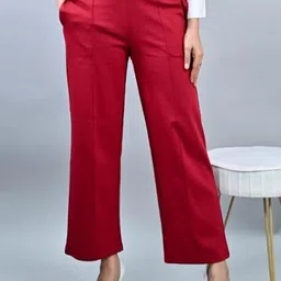 Mlada Women Plus Size Wide Leg Flared Mid-Rise Stretchable Trouser-image-46