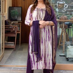 Anni Designer Women Printed Regular Kurta with Trousers & With Dupatta-0