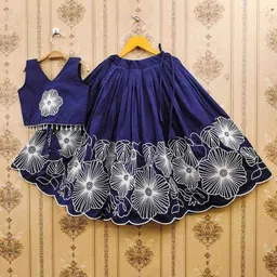 DHRUV CREATION Girls Embellished Beads and Stones Ready to Wear Lehenga & Blouse With Dupatta-33