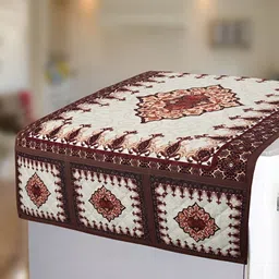 LooMantha Brown & White Printed Refrigerator Appliance cover-image-92