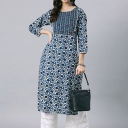 JAI KURTIES Women Ethnic Motifs Printed Thread Work Kurta-image-68