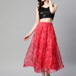 Purple State Embellished Top & Printed Skirt-picture-26