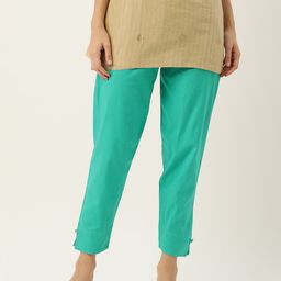 HASRI Women Solid Pure Cotton Trousers-image-18