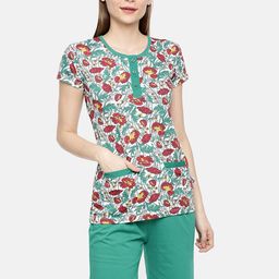 zebu Women White & Green Printed Night Suit-image-89