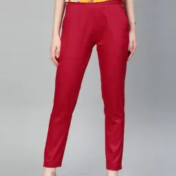 Jaipur Kurti Red Mid Rise Pants-image-88