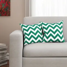 SEJ by Nisha Gupta Green & White Cushion Covers - Set of 2-image-54