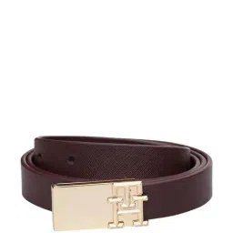 TOMMY HILFIGER Cashe Wine Leather Waist Belt for Women-picture-15