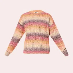 Only Multicolor Regular Fit Self Pattern Pullover image 4