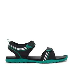 Paragon Men's Black & Sea Green Floater Sandals-image-30