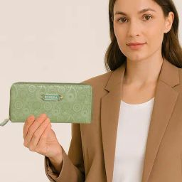 Esbeda Olive Printed Medium Zip Around Wallet-picture-20