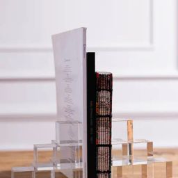 INV Home Clear Crystal Glass Gwen Bookend - Set of 2-3