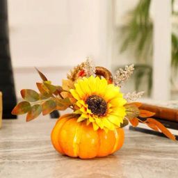 INV Home Yellow Plastic Litmus Artificial Potted Plant-18