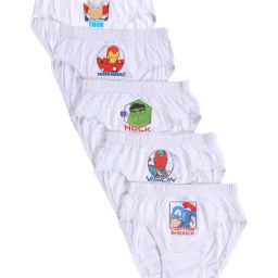 Bodycare Kids White Printed Briefs - Pack of 5-image-76