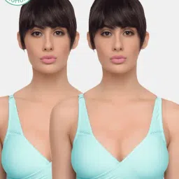 Inner Sense Aqua Blue Non Wired Non Padded Nursing Bra (Pack Of 2)-image-84