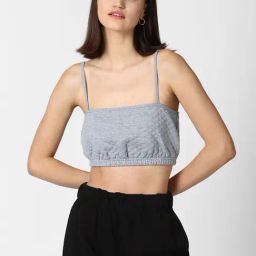 Forever 21 Grey Square Neck Crop Top-picture-5
