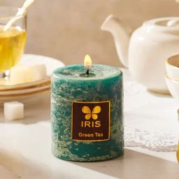 IRIS Green Tea Aromatic Pillar Candle-4