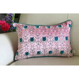 TARA Sparkling Homes The Royal Collection Pink Velvet Embroidery Cushion Cover-image-59