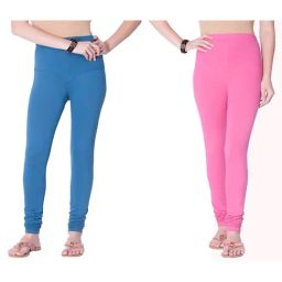 Dollar Missy Pink & Ocean Blue Cotton Leggings (Pack of 2)-image-52