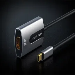 Powerup Mini Type-C to HDMI Adapter (Gunmetal)-34