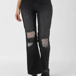 FOREVER 21 WOMEN HIGH WAIST FLARED FIT REGULAR LENGTH JEANS-image-2