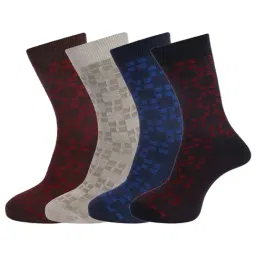 Dollar Multi Cotton Self Pattern Socks - Pack of 4-image-71
