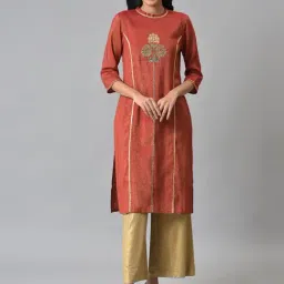 Aurelia Women Red Festive Solid Rayon Kurta-picture-20
