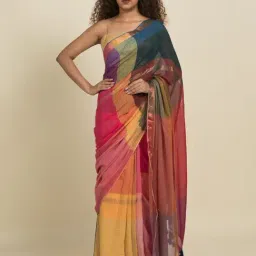 Suta Multicolored Pure Cotton Zari Work Saree Without Blouse-image-5