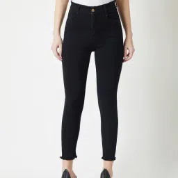 Miss Chase Black Denim Skinny Fit High Rise Jeans-picture-6