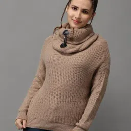 SHOWOFF Brown Wool Regular Pullover-picture-10