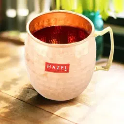 HAZEL Golden Copper Hammered Mug (0.55 L) - Set of 2-29