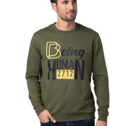 Being Human Mens Sweatshirt-Olive-image-14