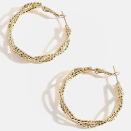 Sohi Gold Plated Contemporary Hoop Earrings-image-43