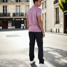 celio* Dark Pink Solid Regular Fit Cotton Polo T-Shirt-image-8