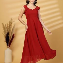 T TRYON ULTIMATE Georgette Fit & Flare Maxi Dress-image-50