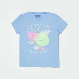 Fame Forever by Lifestyle Kids Blue Cotton Printed T-Shirt-image-67