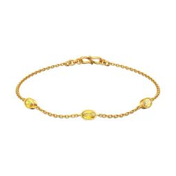 Joyalukkas 22k (916) Sculpted Oval Charms Gold Bracelet For Women-image-60
