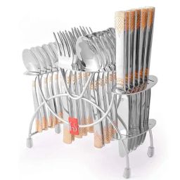 FnS August Gold & Silver Stainless Steel Cutlery - Set of 25-71