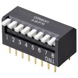 OMRON DIP SWITCH, 6POS, SPST, PIANO KEY, TH, A6FR-6104-15