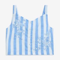 Utsa Kids by Westside Blue Striped Cotton-Blend Top-image-19