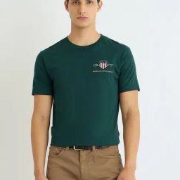 GANT Green Regular Fit Embroidered T-Shirt-picture-28