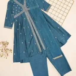 Akkriti by Pantaloons Girls Alexandrite Cotton Embroidery Suit Sets-image-46