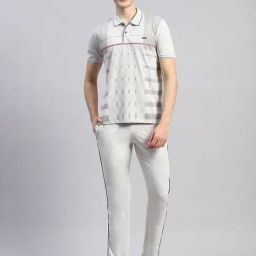 Monte Carlo Grey Regular Fit Striped Co-Ord Set-image-56