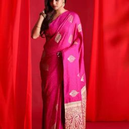 Beatitude Pink Banarasi Saree-image-37