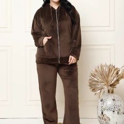 TAG 7 Brown Velvet Relaxed Fit Lounge Wear-picture-20