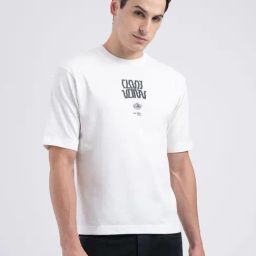 Red Tape White Oversized Printed T-Shirt-image-98