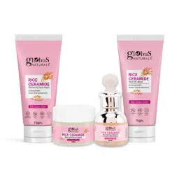 Globus Naturals Rice Ceramide Face Wash, Face Cream, Face Serum & Peel Off-Mask Combo-image-92