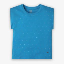 Ed-a-Mamma Kids Blue Embellished T-Shirt-image-81