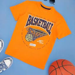 Pantaloons Junior Boys Orange Cotton Graphic T-Shirt-image-76