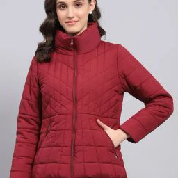 Monte Carlo Maroon Regular Fit Puffer Jacket-image-9
