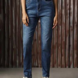 High Star Blue Cotton High Rise Jeans-image-89